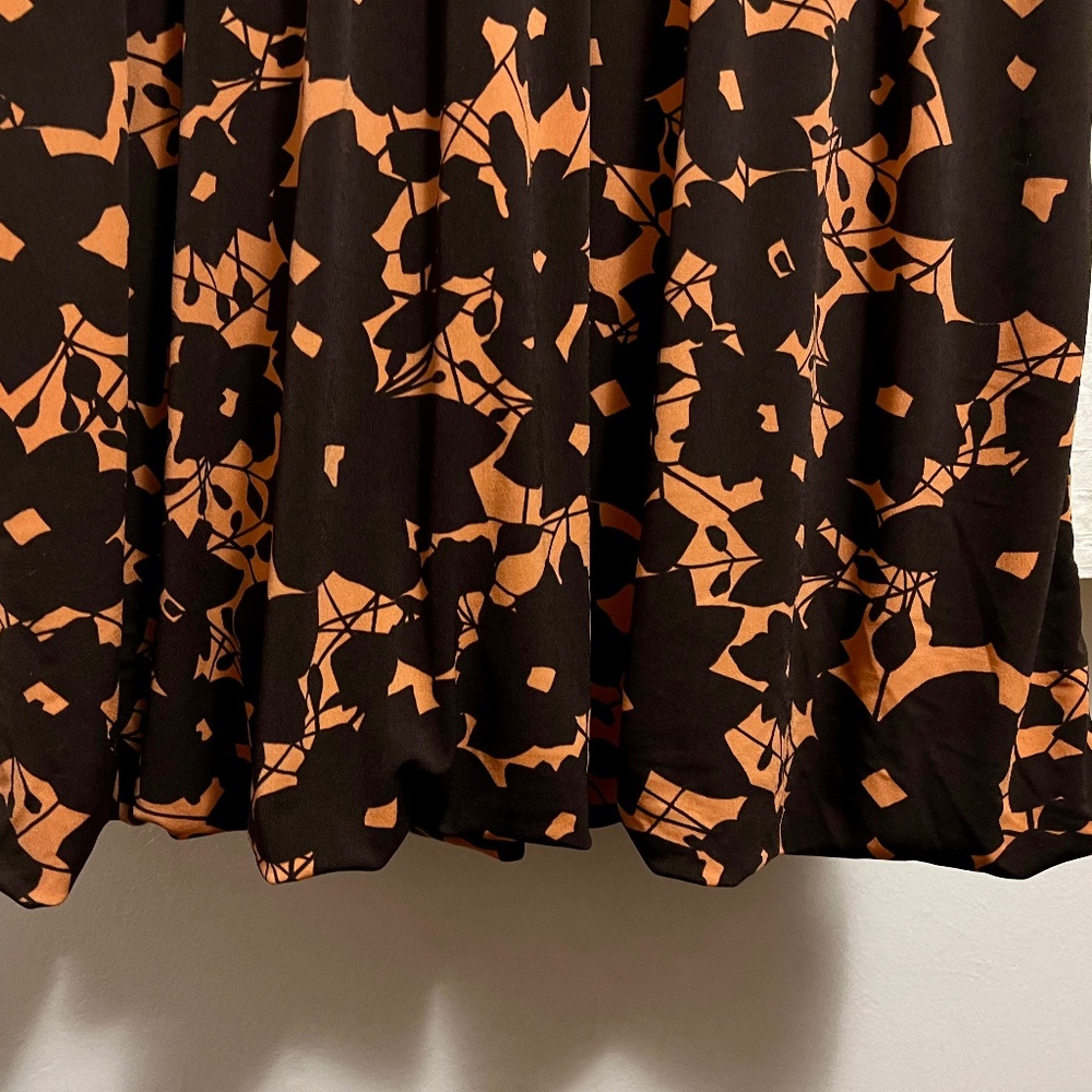 Apt. 9 dark brown and orange floral scoop neck dress - Picture 5 of 10